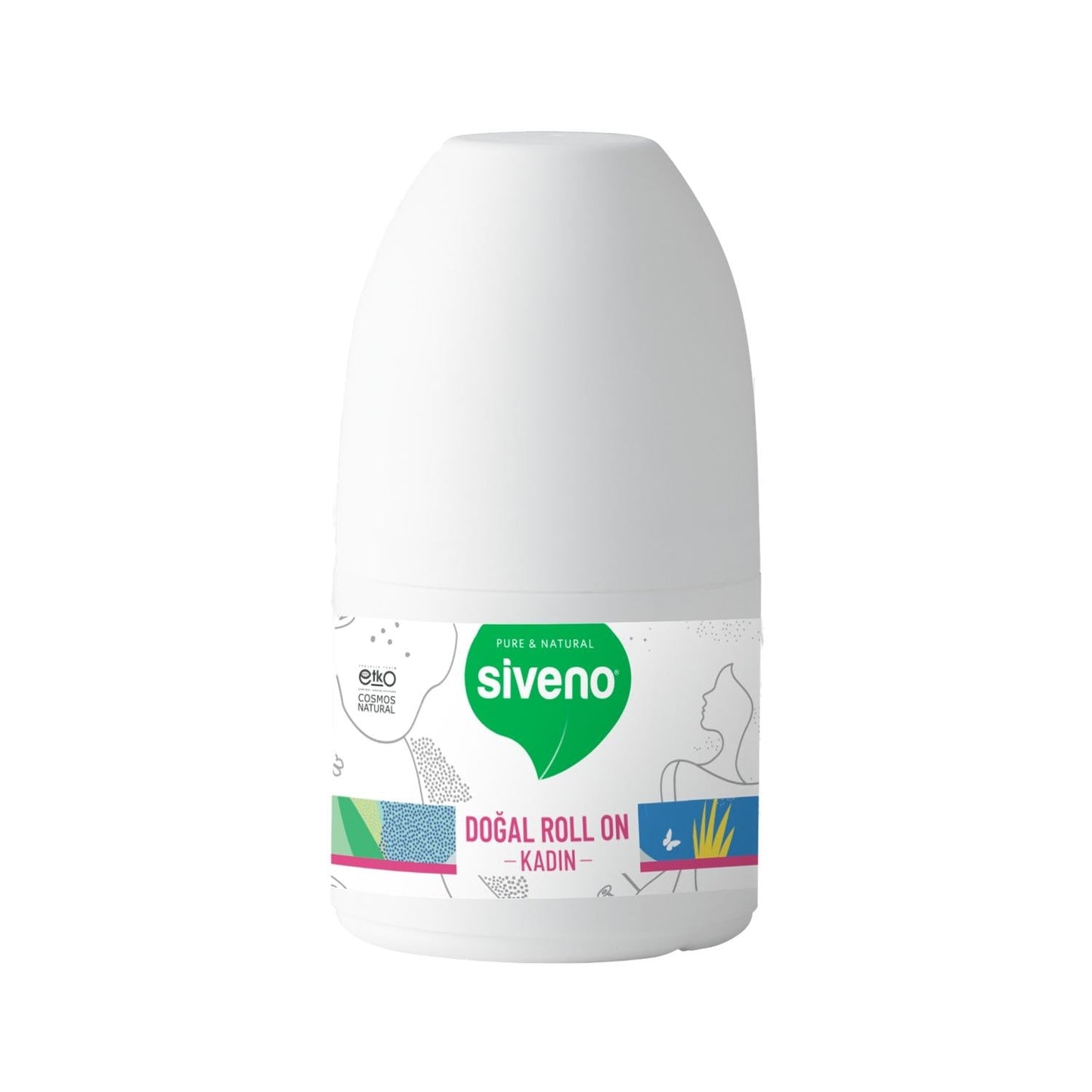 Siveno Natural Roll-On Deodorant for Women - 50ml, Chemical-Free, Gentle on Skin