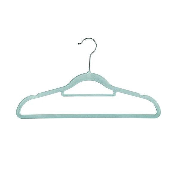 Ideenwelt Padded Clothes Hangers - 8 Pack Blue Fabric Covered Hangers for Gentle Garment Care & Wardrobe Organization