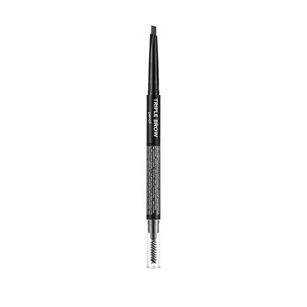Flormar Triple Brow 002 Auburn - Creamy Brow Pencil with Built-in Brush for Defined Eyebrows