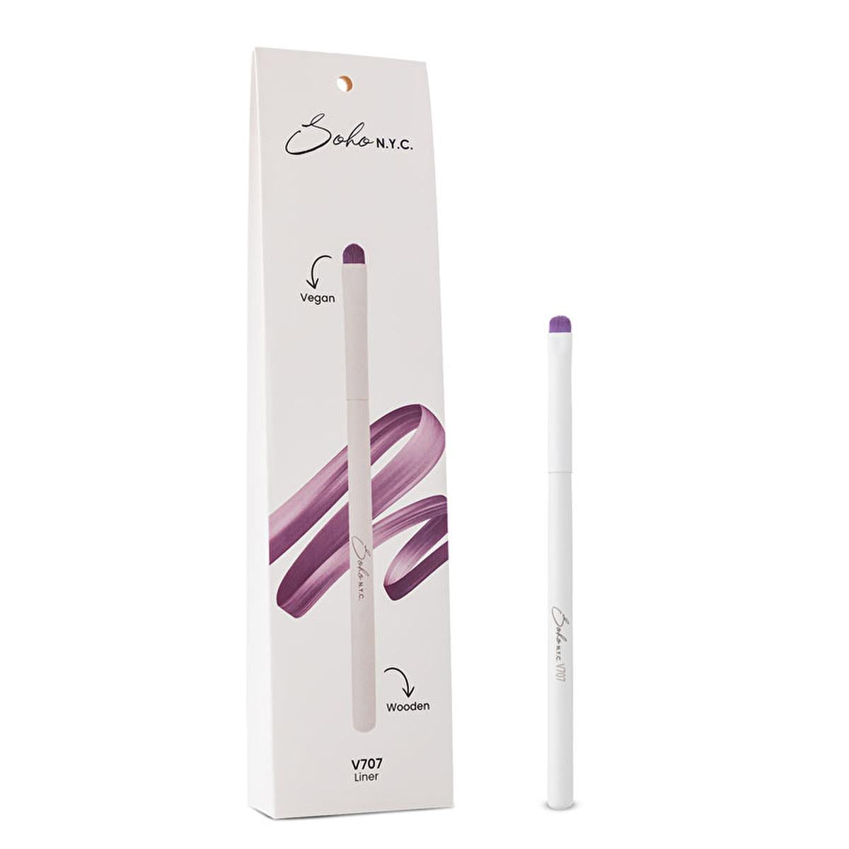 Soho N.Y.C. Vegan Detail Liner Makeup Brush V707: Precise Application, Cruelty-Free, Eco-Friendly - Define Eyes & Brows.