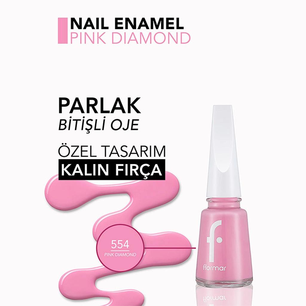 Flormar Nail Enamel High Pigment Polish 554 Pink Diamond