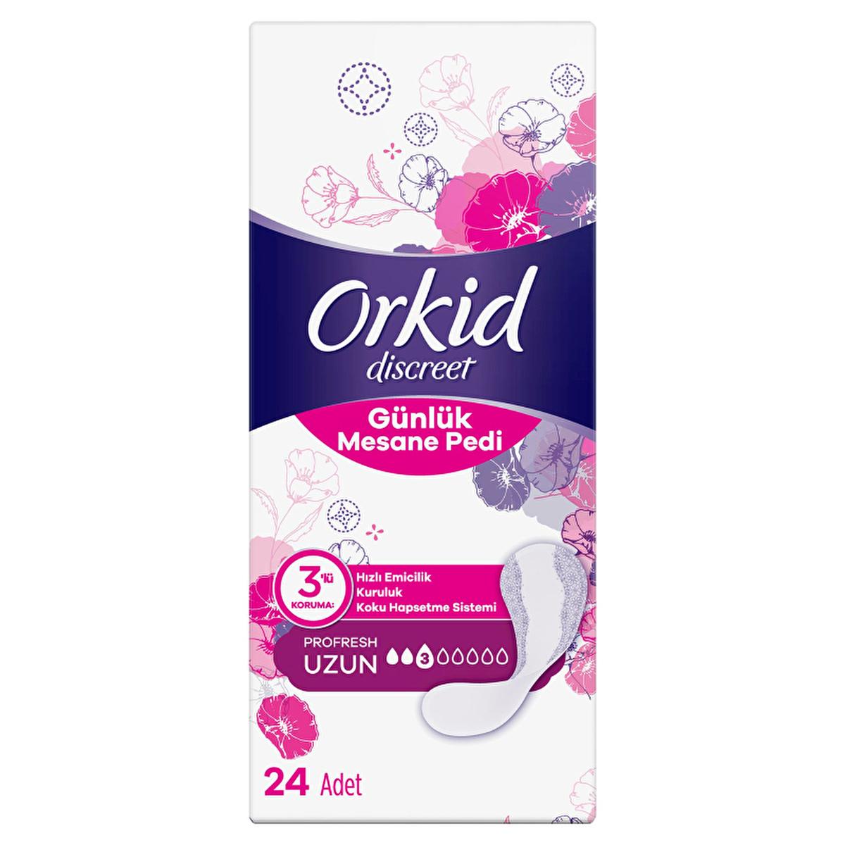 Orkid Discreet Profresh Incontinence Pads - Long, Absorbent, and Odor Controlling for Women - 24 Count