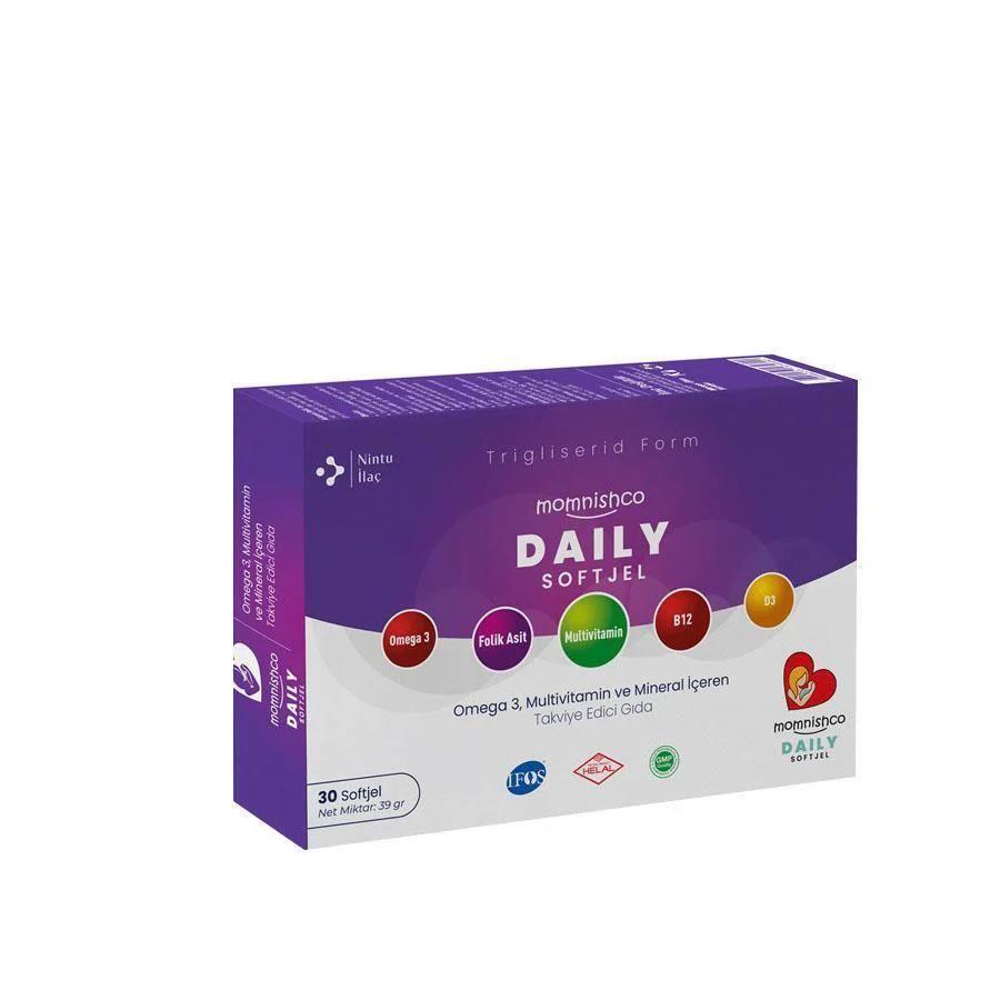 Momnischo Daily Softgel: Easy-to-Swallow Nutritional Supplement Capsules for Consistent Support | One Month Supply