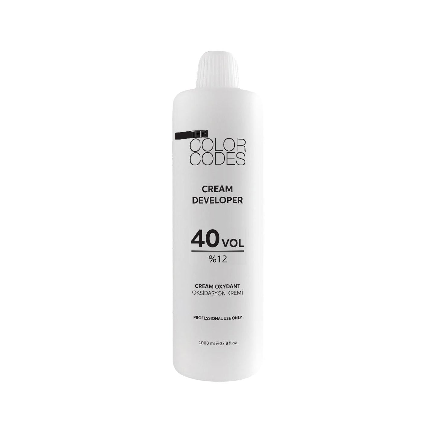 The Color Codes: 40 Vol. Cream Hair Dye Developer - Professional Grade 12% Peroxide Oksidan Activator for Intense Color & Lightening - 1000ml