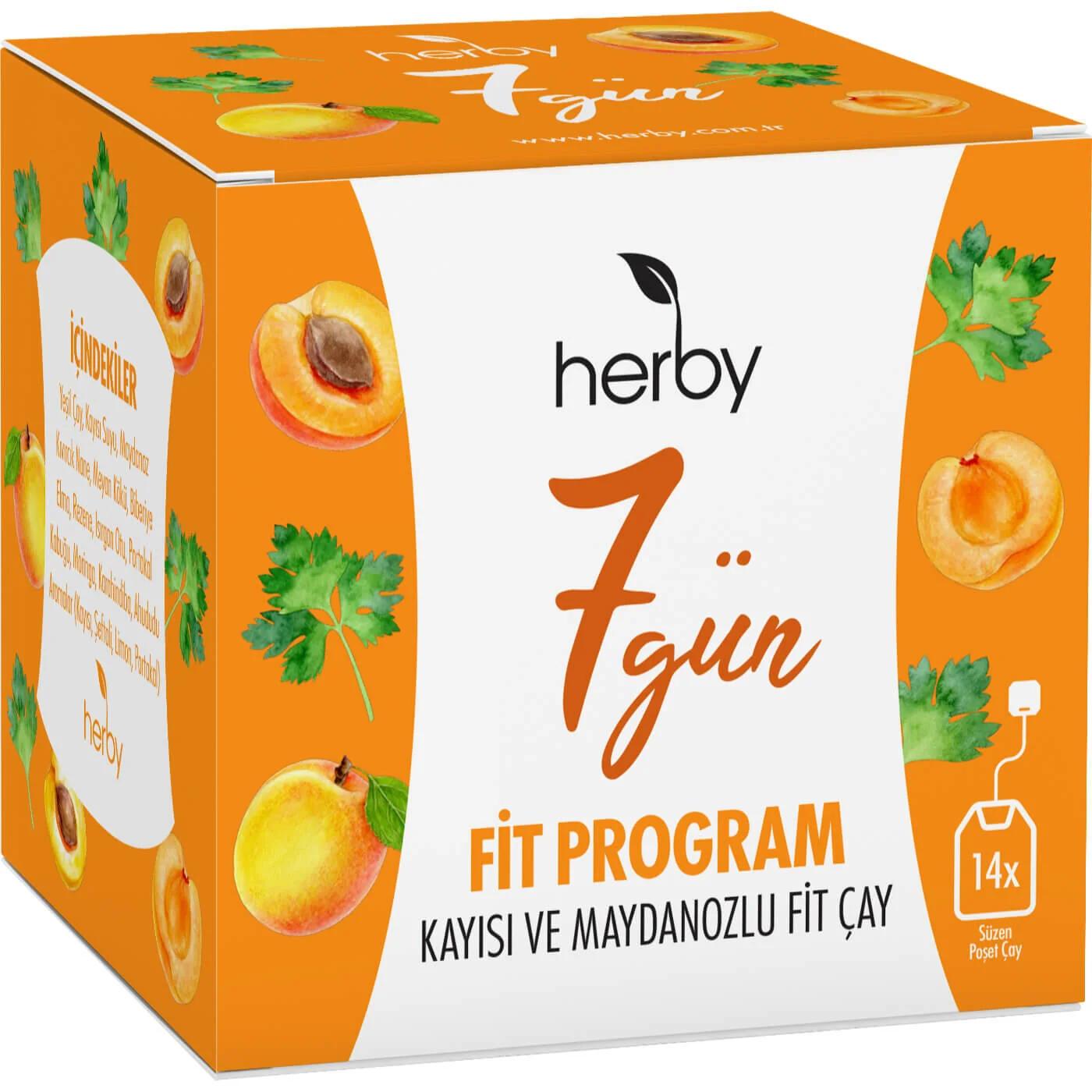 Herby 7 Days Apricot & Parsley Fit Tea for Wellness 14 Bags