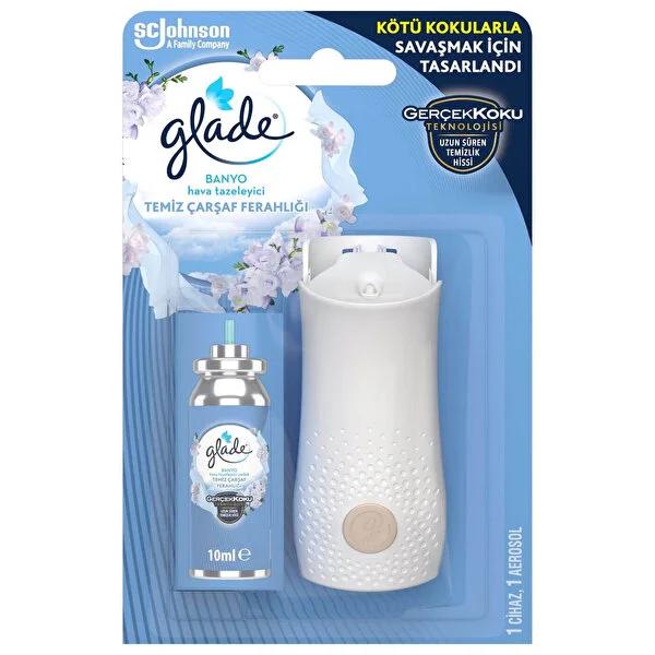 Glade Bathroom Air Freshener - Fresh Sheet Fragrance, Long-Lasting Freshness & Elegant Design