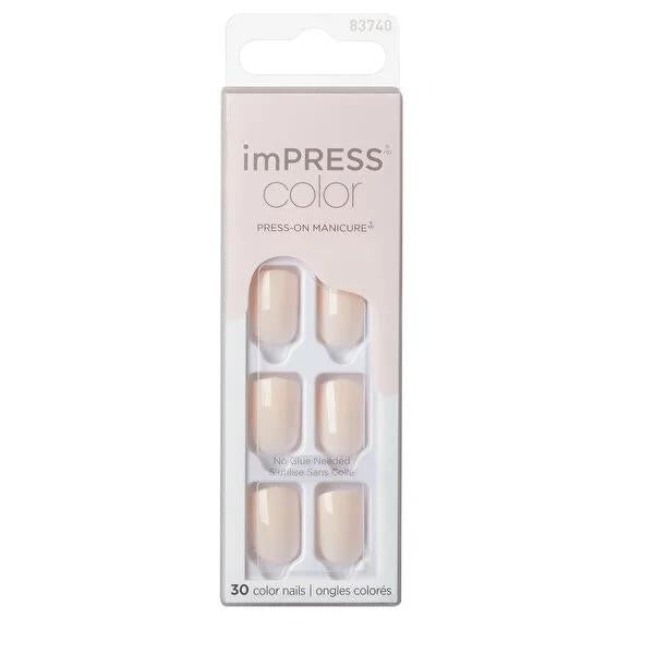 Impress Color Press-On Nails - Short Point Pink, Easy DIY Nail Art & At-Home Nail Care