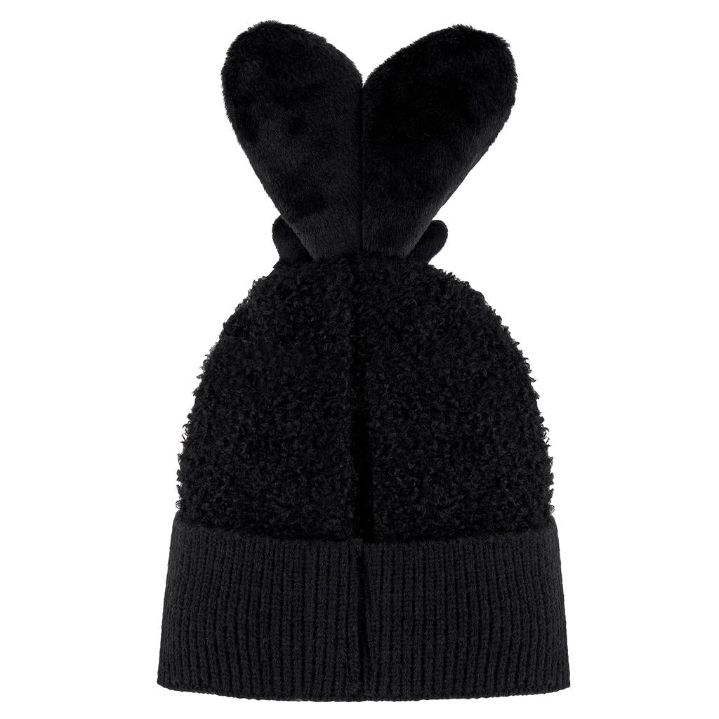 Eklips Kids Black Beanie with Cute Ears 1 pc