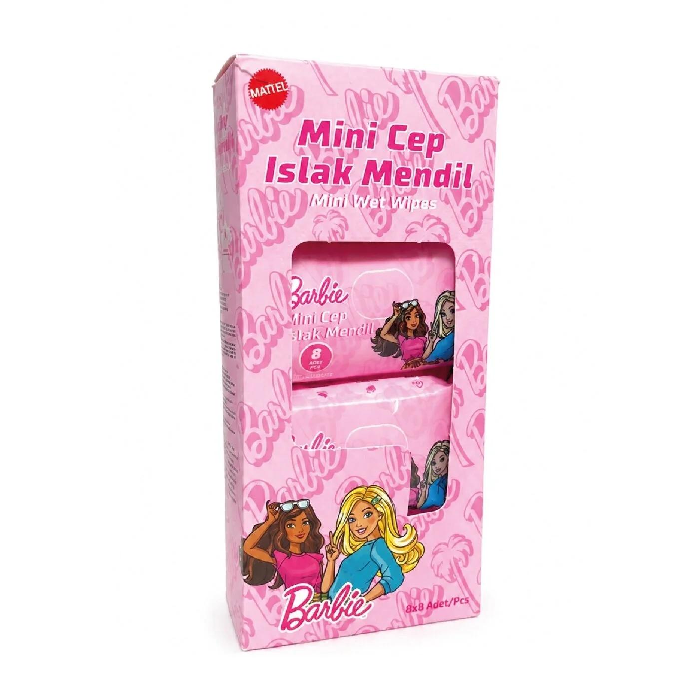 Barbie Mini Pocket Wet Wipes Gentle On-the-Go Cleansing 8-Pack