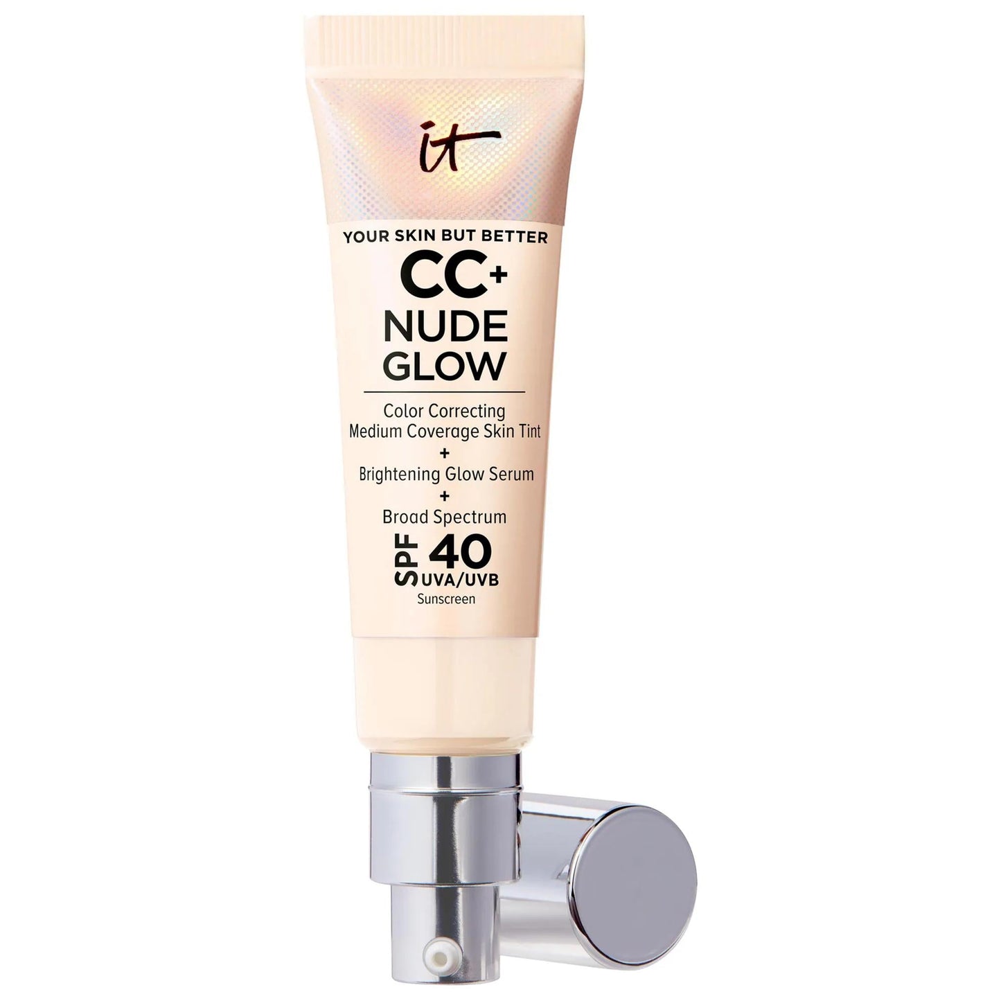 CC+ Nude Glow Lightweight Foundation + Glow Serum with SPF 40 and Niacinamide - Brightening, Hydrating, Medium Coverage Liquid Foundation