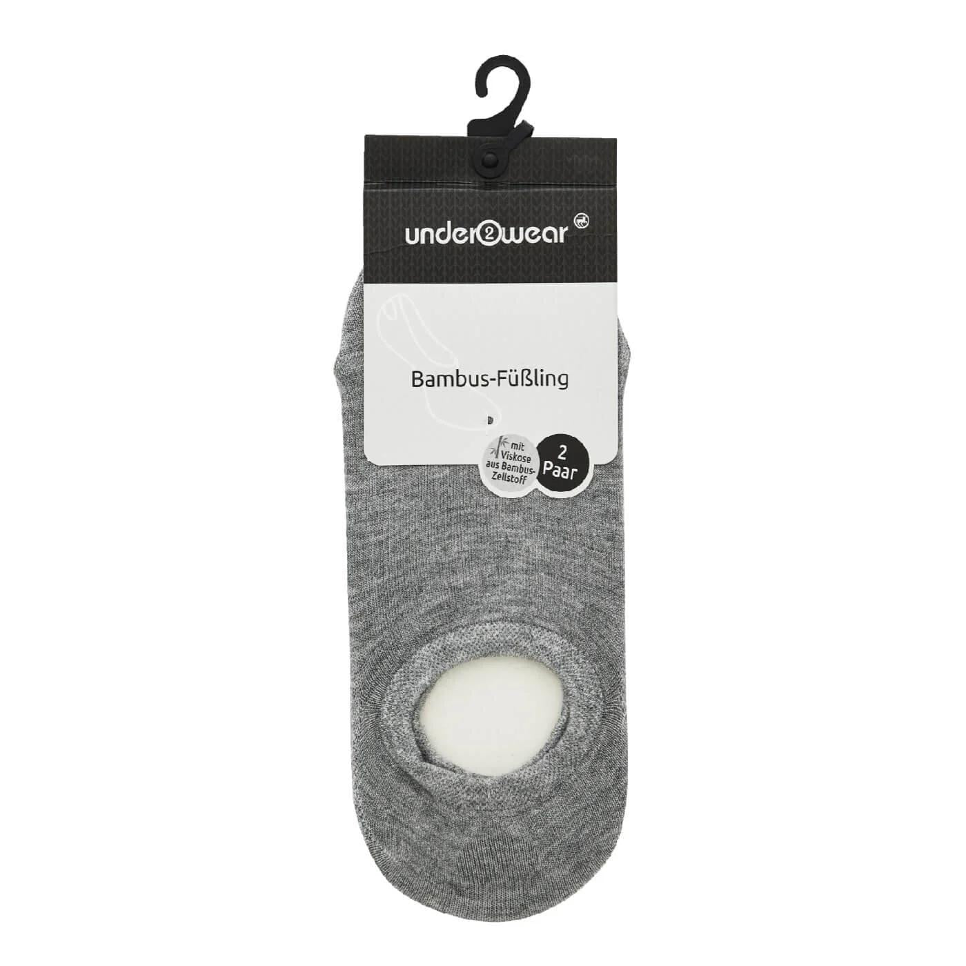 Underwear Bamboo Socks Breathable Grey Melange 2-Pack