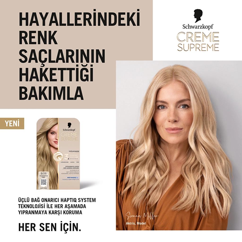 Schwarzkopf Creme Supreme Intense Care Hair Dye 1-0 Black