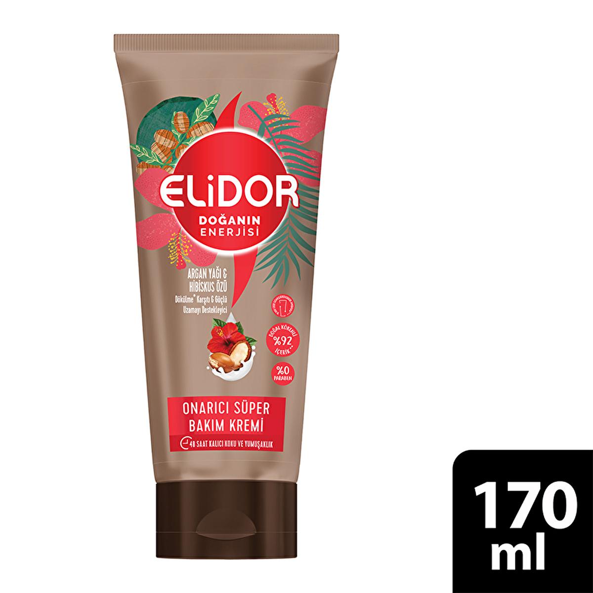 Elidor Argan Oil & Hibiscus Hair Care Cream - Nourishing, Moisturizing, and Strengthening for Damaged Hair, 5.75 fl oz