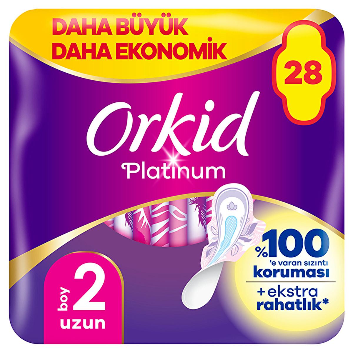 Orkid Platinum Hygienic Pads - Long (28 Count) for Women, Menstrual Products, Incontinence Care