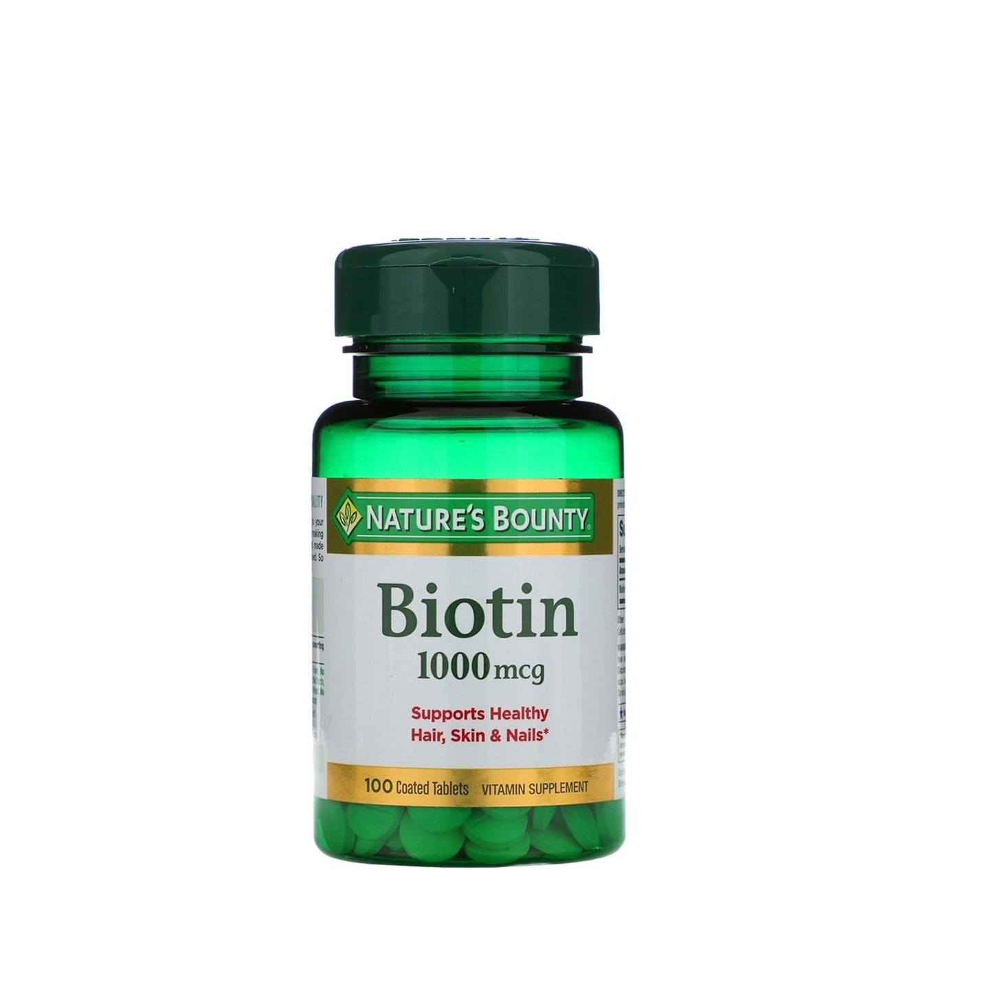 Nature's Bounty Biotin 1000 mcg Supplement for Hair, Skin, and Nail Health - 100 Tablets