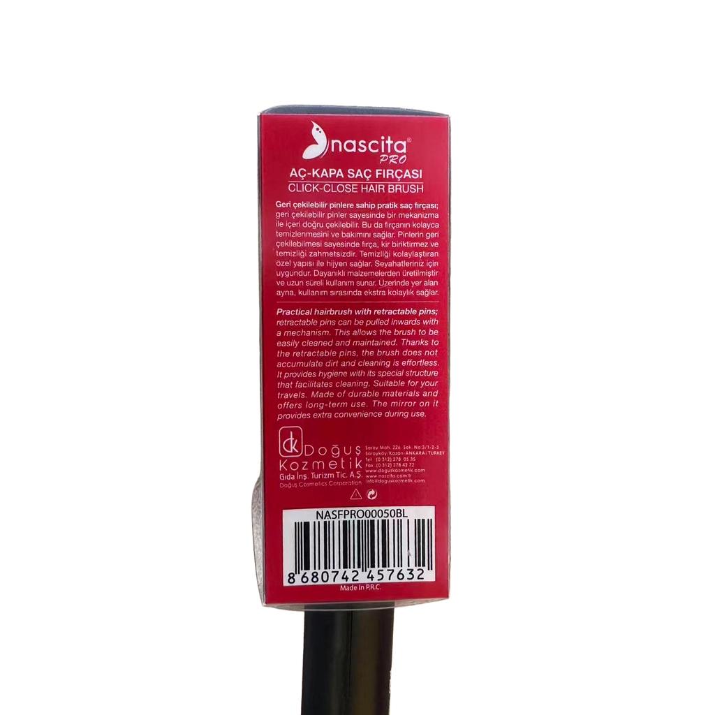 Nascita Compact Folding Hair Brush with Mirror