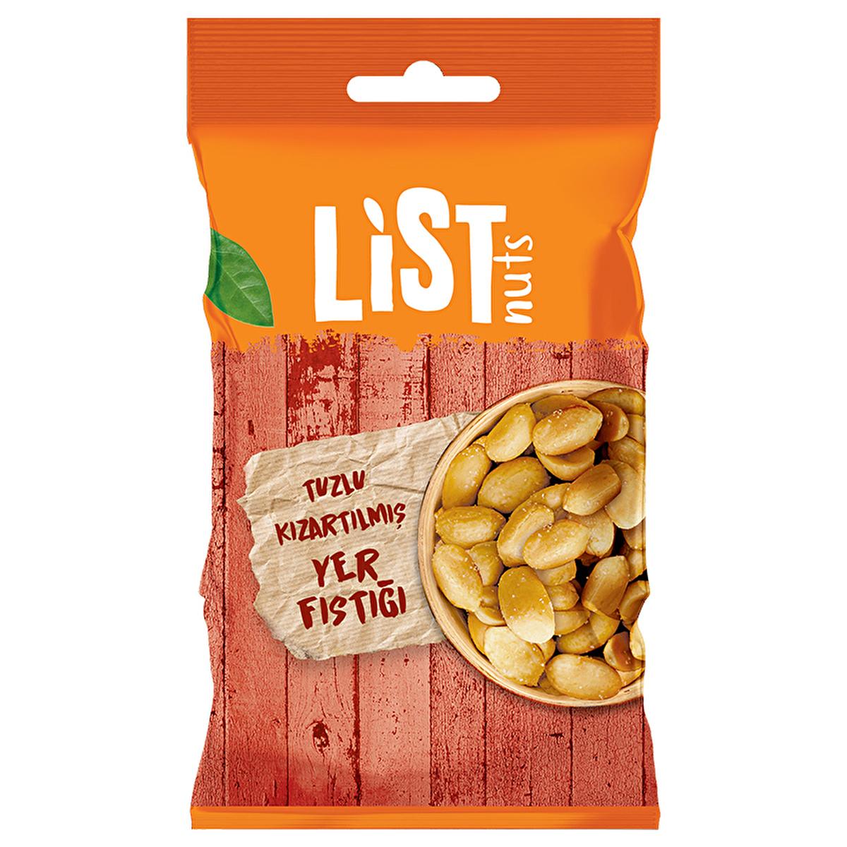 List Nuts Roasted Peanuts Snack - 40gr Single Serving, Nutritious & Ready to Eat - Perfect On-the-Go Snack