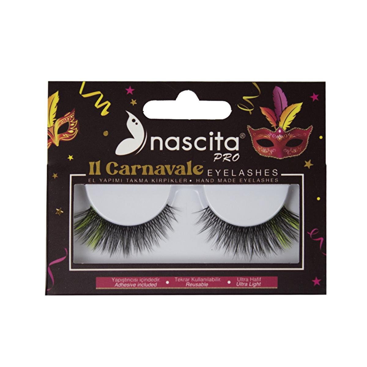 Nascita Carnavale Series False Eyelashes - Yellow, Special Cut Hair Structure, Smoky Eye Makeup