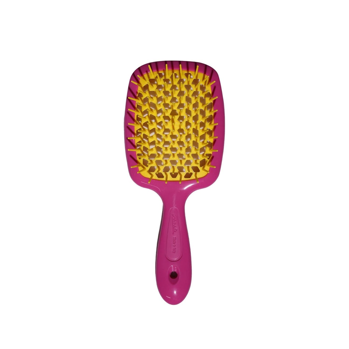 Janeke Superbrush Detangling Hair Brush in Pink & Yellow