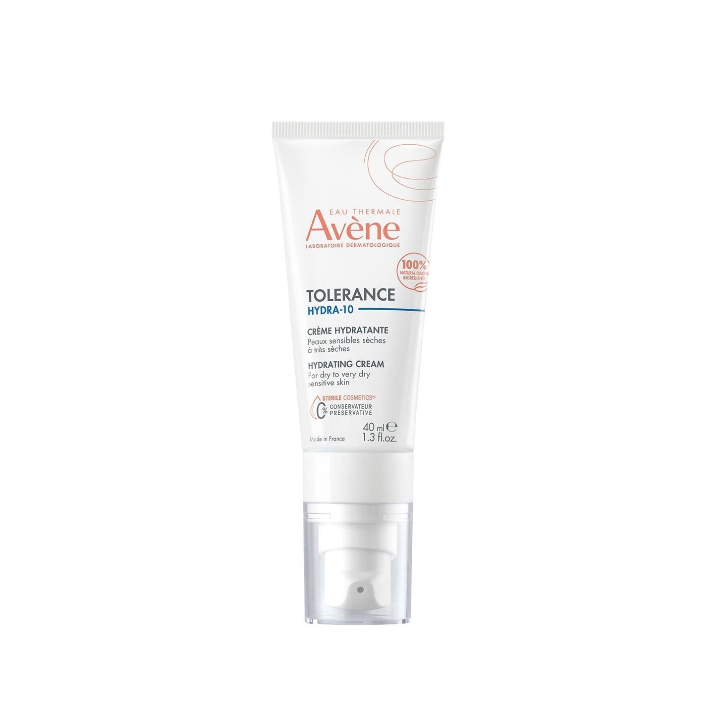 Avene Tolerance Hydra-10 Moisturizing Cream for Sensitive Skin - 40ml, Hydrating & Soothing