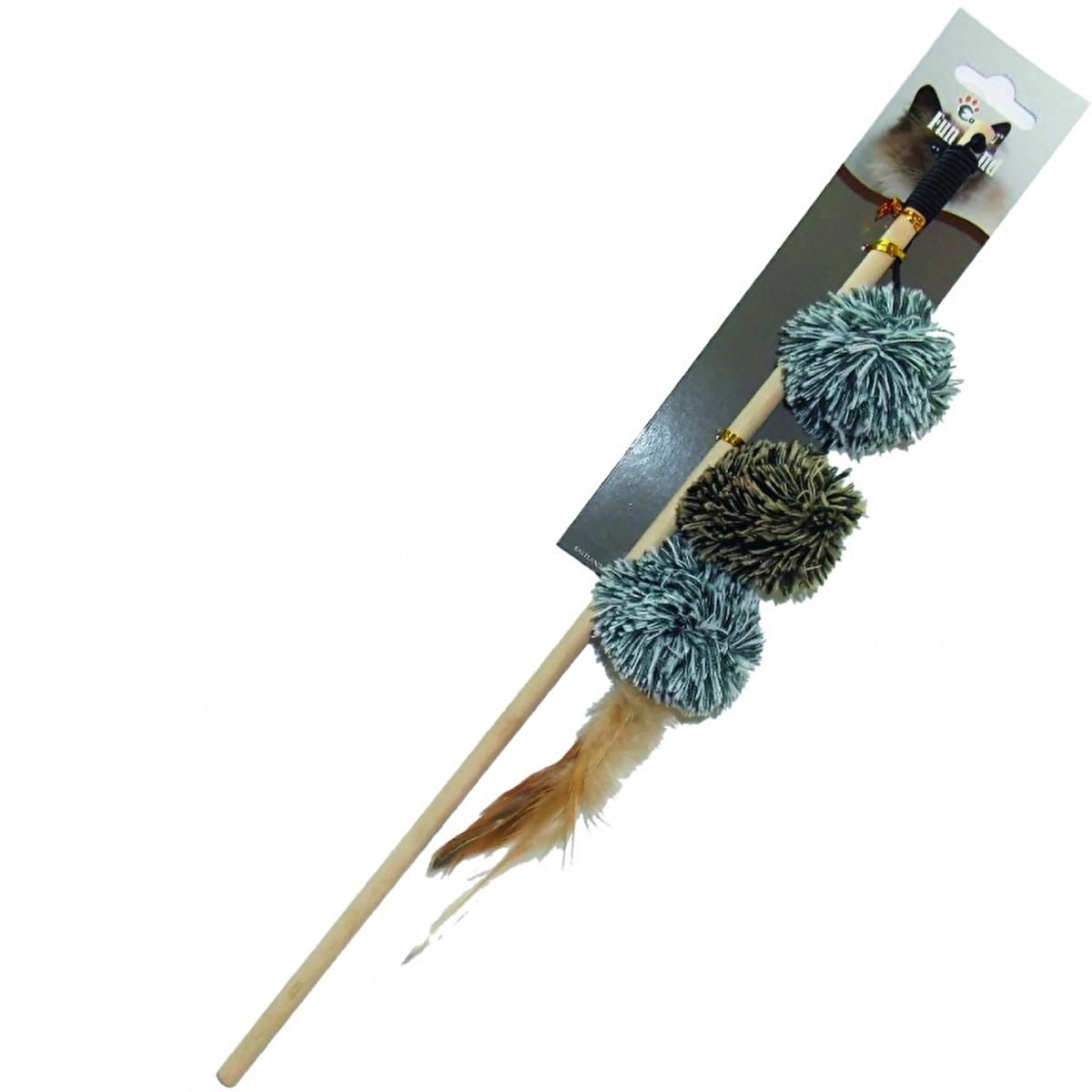 Eastland Cat Fishing Rod Toy: Interactive Catnip Plush Feather Teaser Wand - Stimulating Exercise & Play for Cats