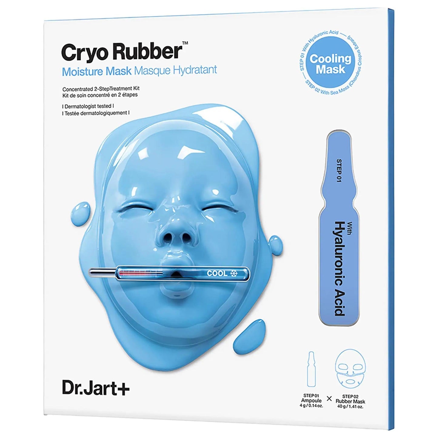 Cryo Rubber Hyaluronic Acid Face Mask - Intensive Moisturizing & Cooling Relief for Dry Skin