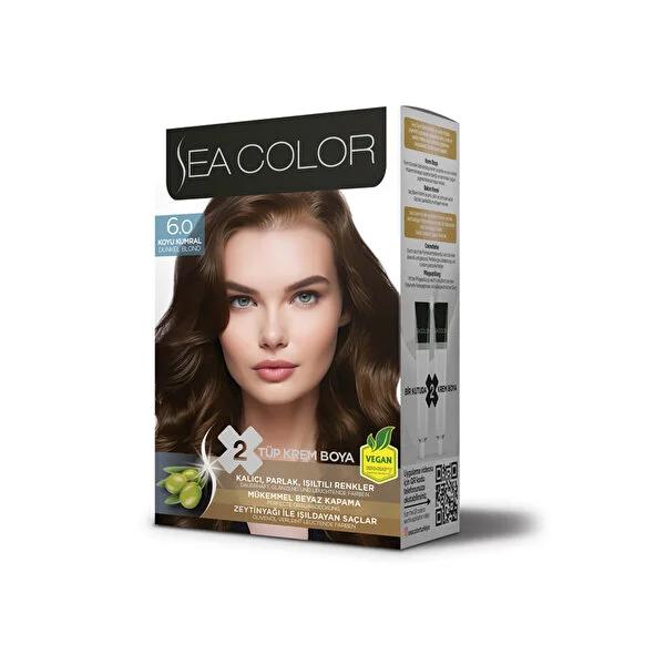 Sea Color Hair Color Kit - Dark Chestnut (Koyu Kumral) Permanent Hair Dye for Long-Lasting Vibrant Color