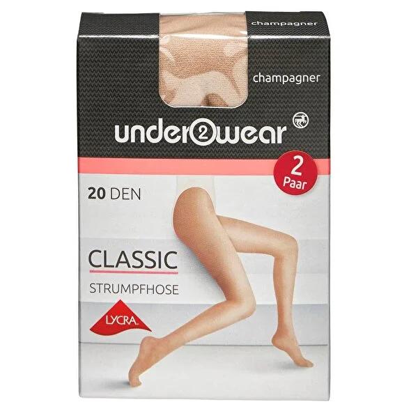 LKRAL Women's Hosiery - 2 Pairs Champagne Color Pantyhose Tights 40/42 Medium Size