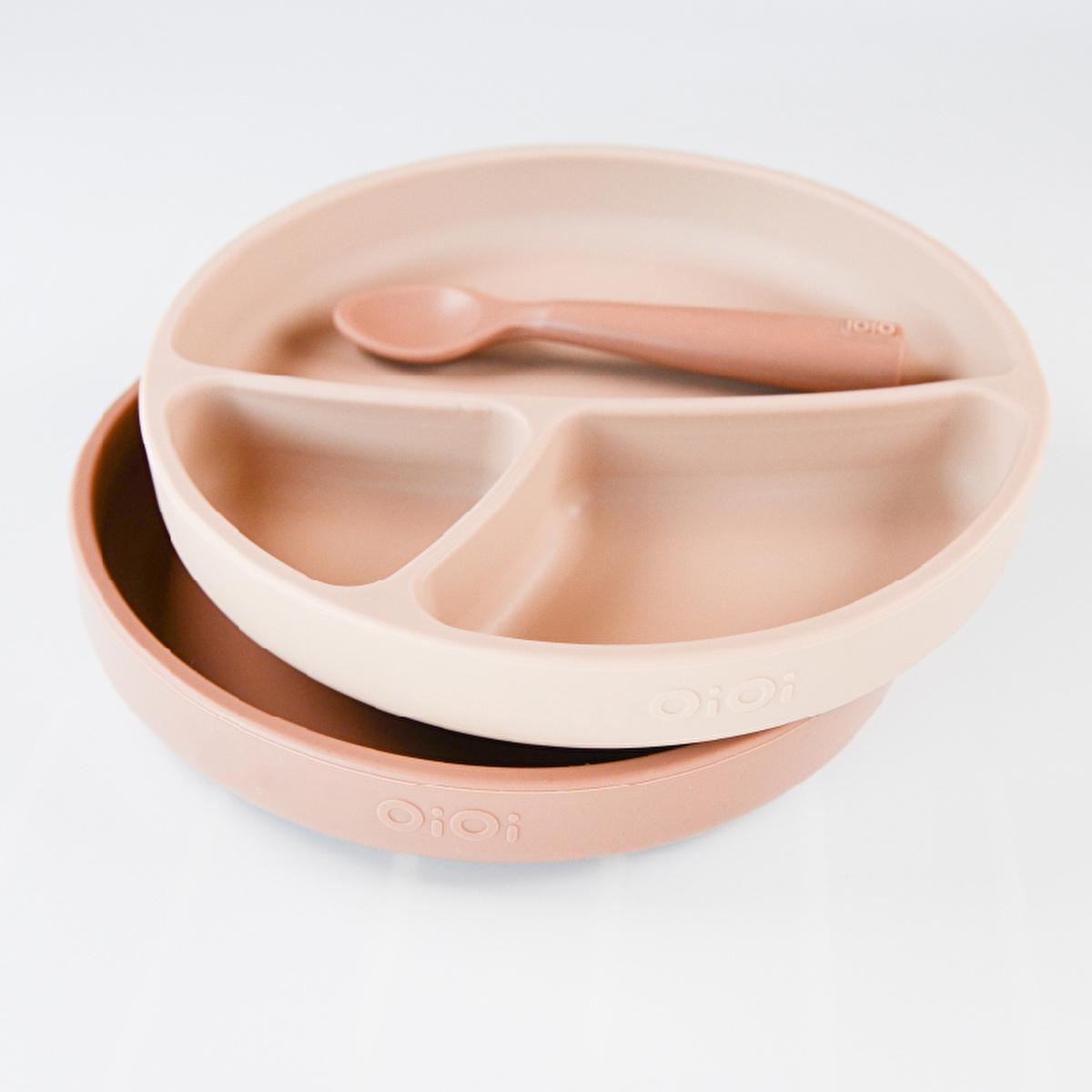 OiOi Baby Suction Plate - Premium Silicone, Vacuum Base, Heat Resistant, Pinky Pink