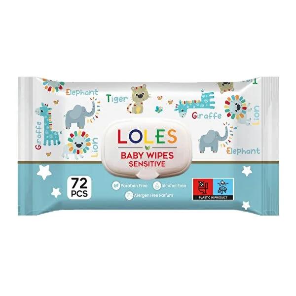 Lole Baby Wet Wipes for Sensitive Skin - Natural, Hypoallergenic & Gentle Cleaning for Newborns (72 Count)