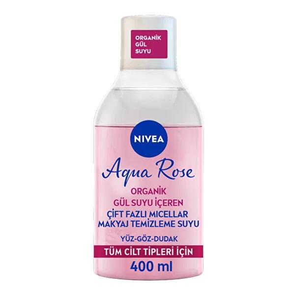 Nivea Aqua Rose Dual Phase Makeup Remover with Organic Rose Water - Gentle, Moisturizing, and Effective for All Skin Types - 13.53 fl oz