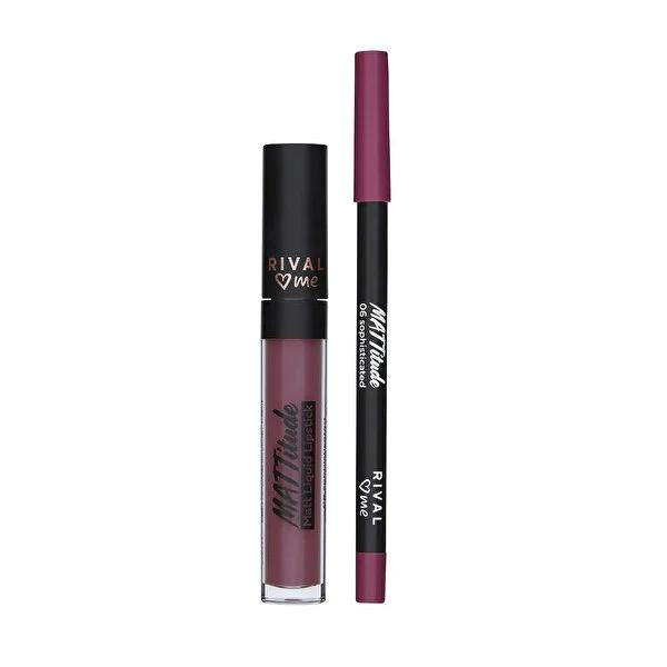 Rival Loves Me Matte Lipstick & Liner Kit - Long Lasting Lip Color Makeup