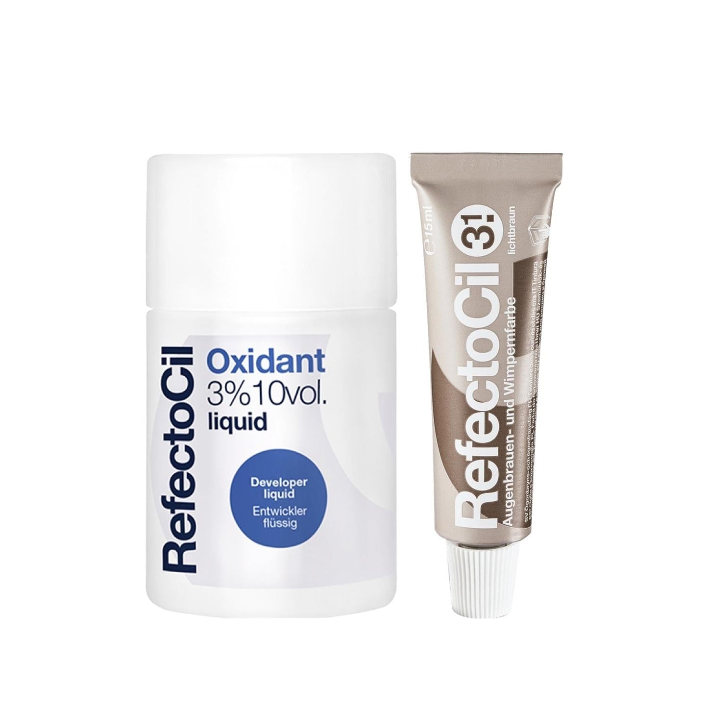 RefectoCil Eyebrow and Eyelash Dye No:3.1 with 3% 10 Vol. Liquid Oxidant - Professional Beauty Product