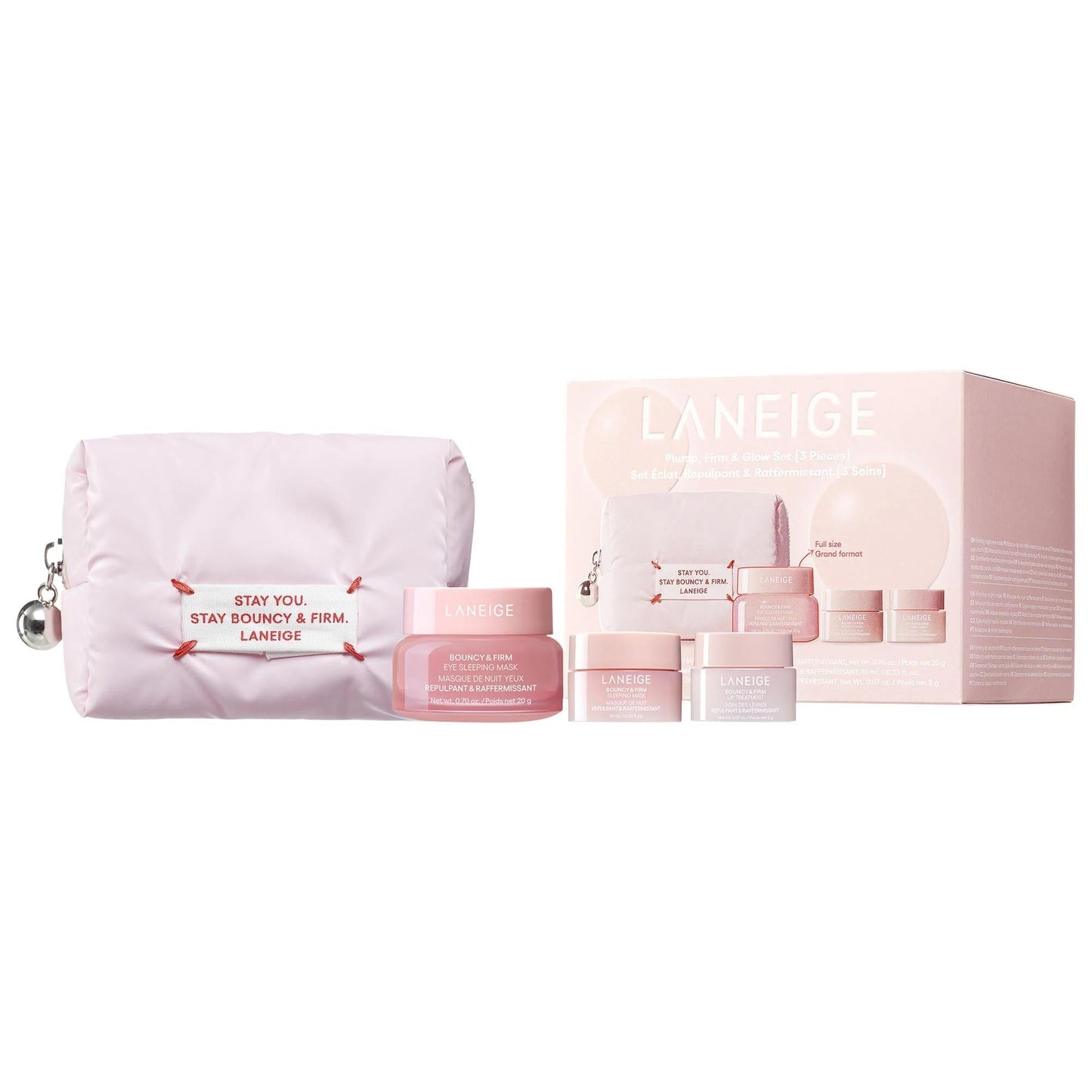 Bouncy & Firm: Plumping Skincare Set - Anti-Aging, Collagen, Eye & Lip Treatment, Radiance Boosting Mask for Fine Lines, Wrinkles, and Sensitive Skin