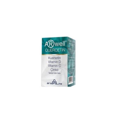 Arwell Quercetin Supplement - Immune System Support with Vitamin C, Zinc, and Vitamin D3 - 30 Tablets
