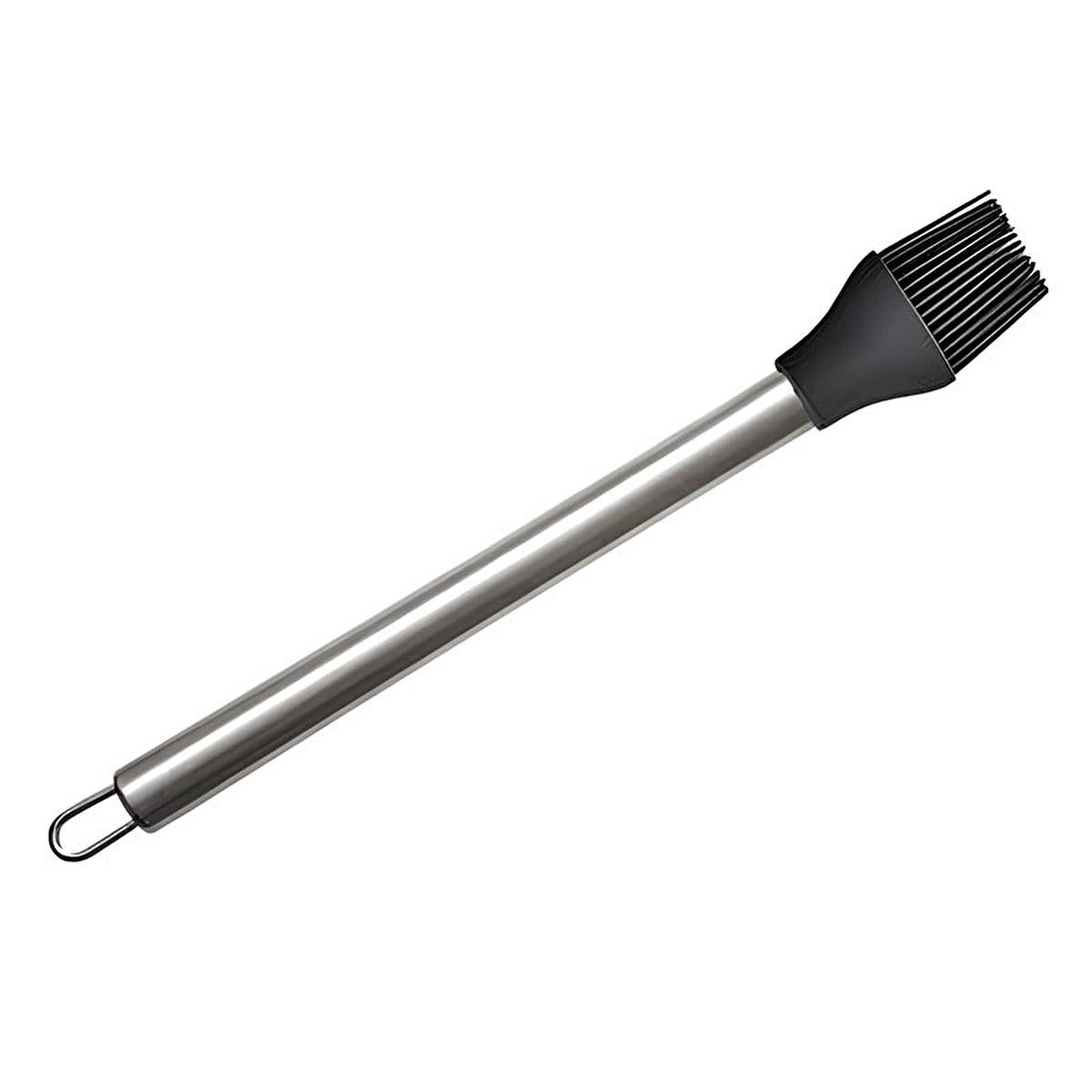 Epinox 31.5cm Silicone Basting Brush with Stainless Steel Handle - Black, Easy Clean, Durable Kitchen Tool