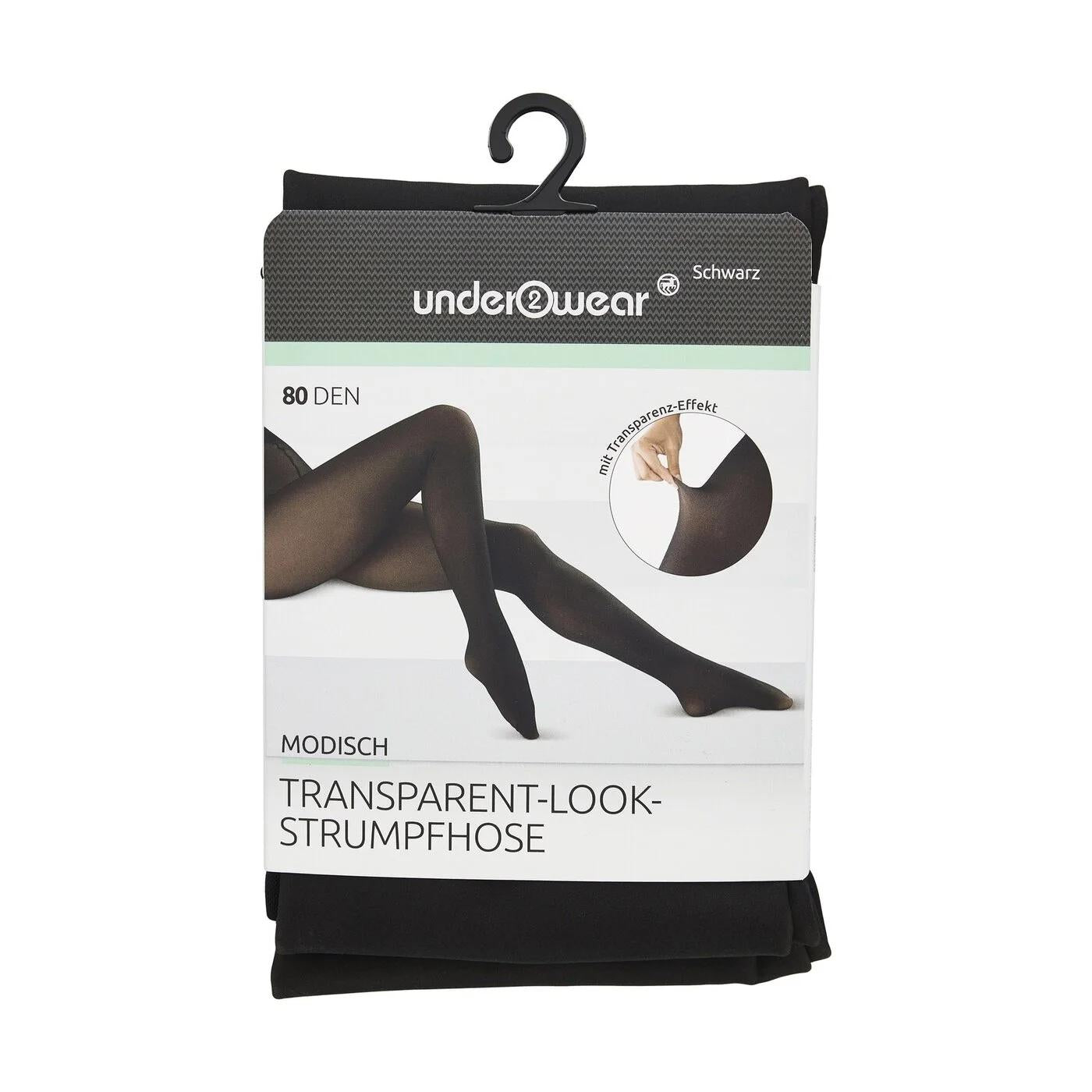 Underwear 80 Denier Sheer Look Tights in Black Size M