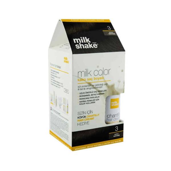 Milk Shake Hair Dye and Conditioning Set - 3 Koyu Kestane, Natural Ingredients, Conditioning & Protection