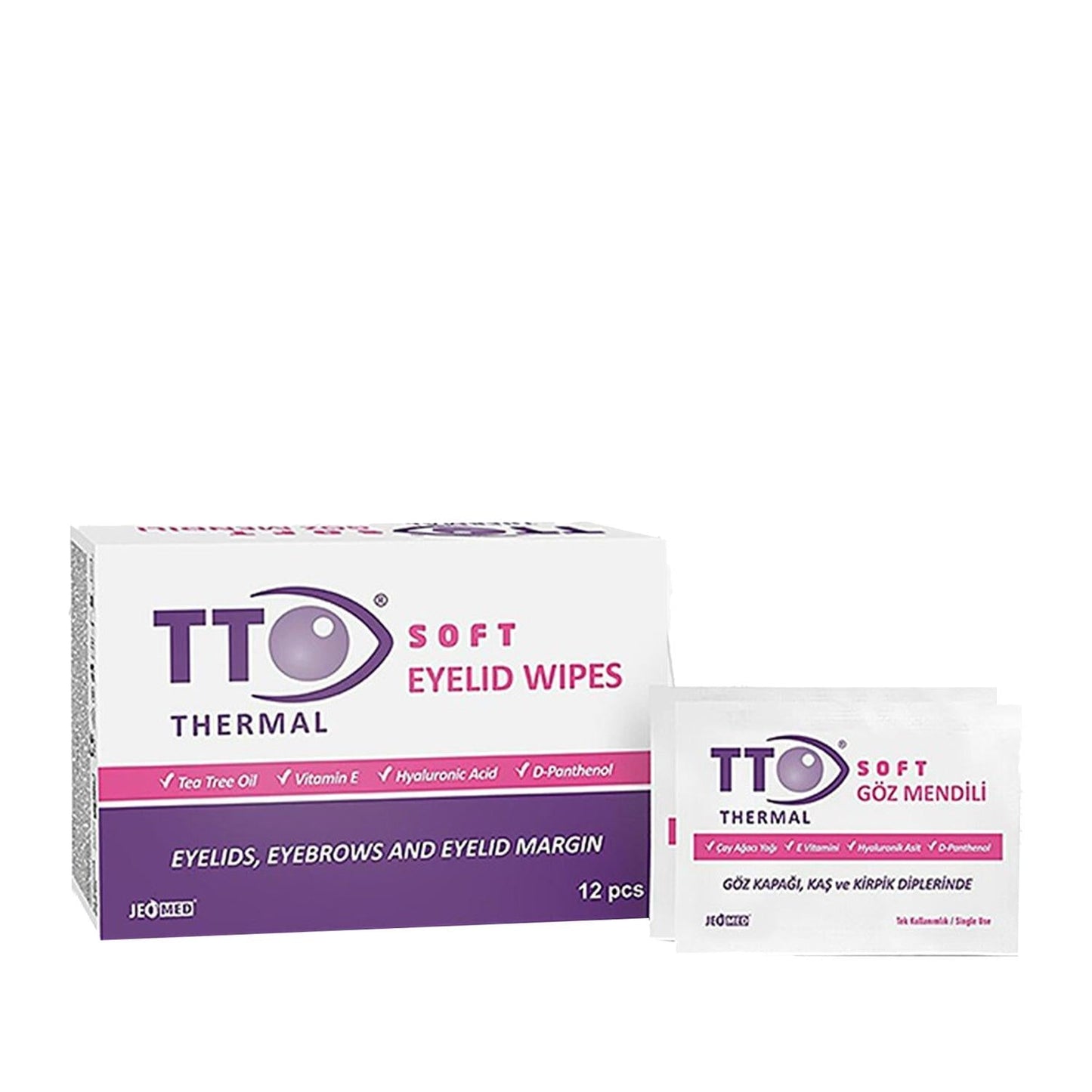 TTO Thermal Soft Eye Cleansing Wipes for Sensitive Lids 12 Count