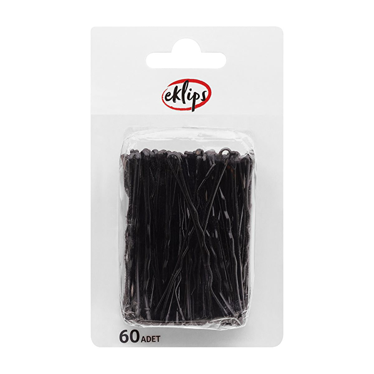 Eklips Black Hair Pins: 60-Piece Set - Strong Hold Zigzag Bobby Pins for All-Day Hairstyles & Gentle Rounded Tips