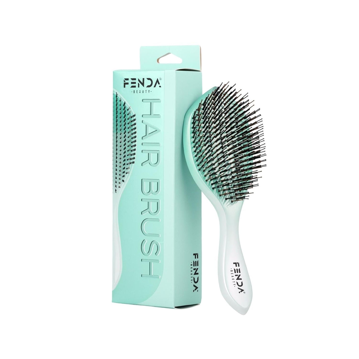 Fenda Aurora Green 4-Pin Wide Head Hair Brush