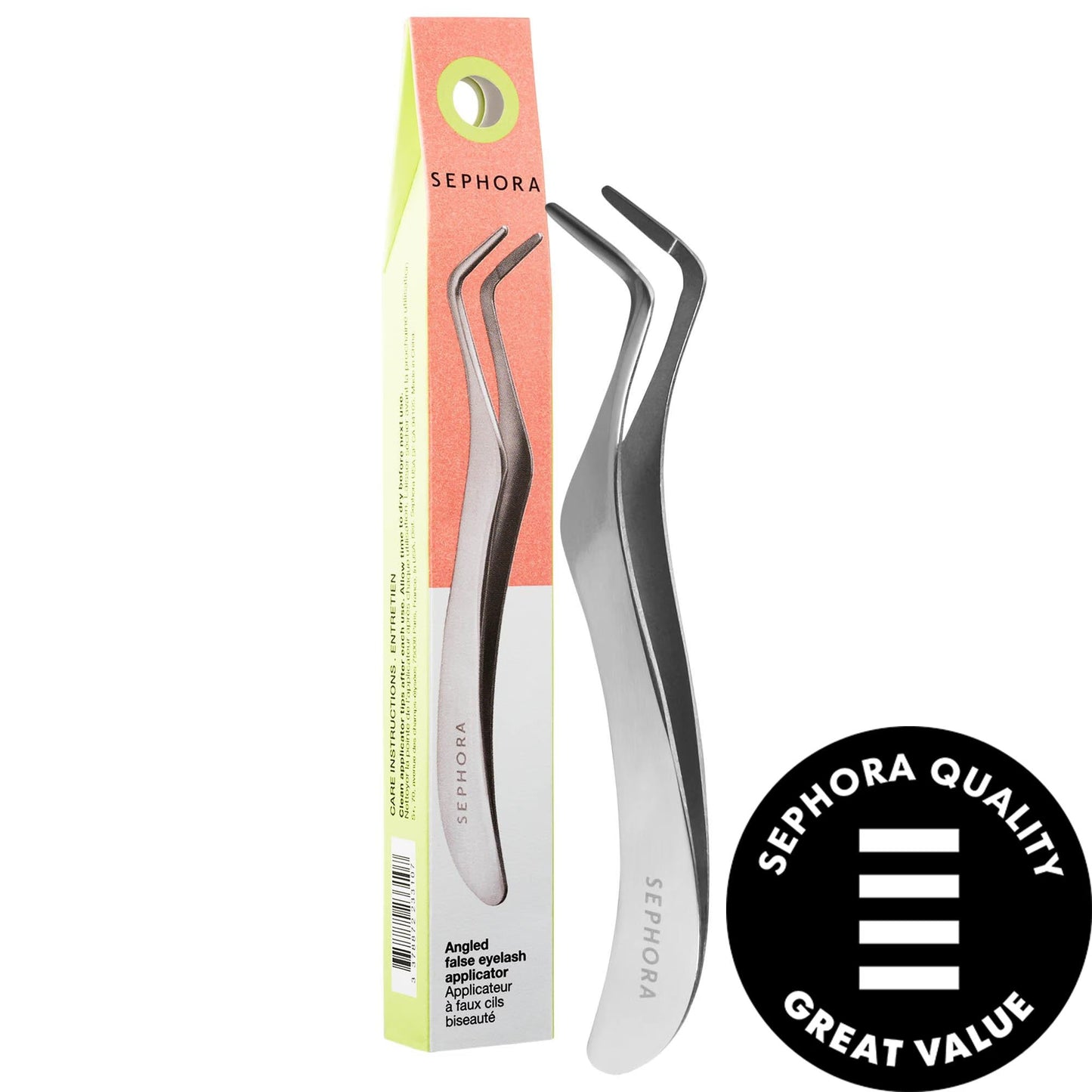 Angled False Eyelash Applicator: Achieve Natural Lash Line with Stainless Steel Tool for Easy & Precise Makeup Application