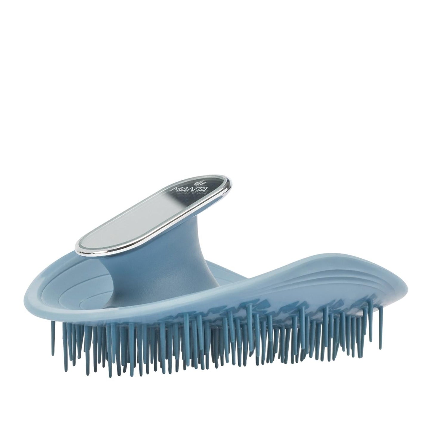 Manta Mirror Hair Brush in Blue White Gold