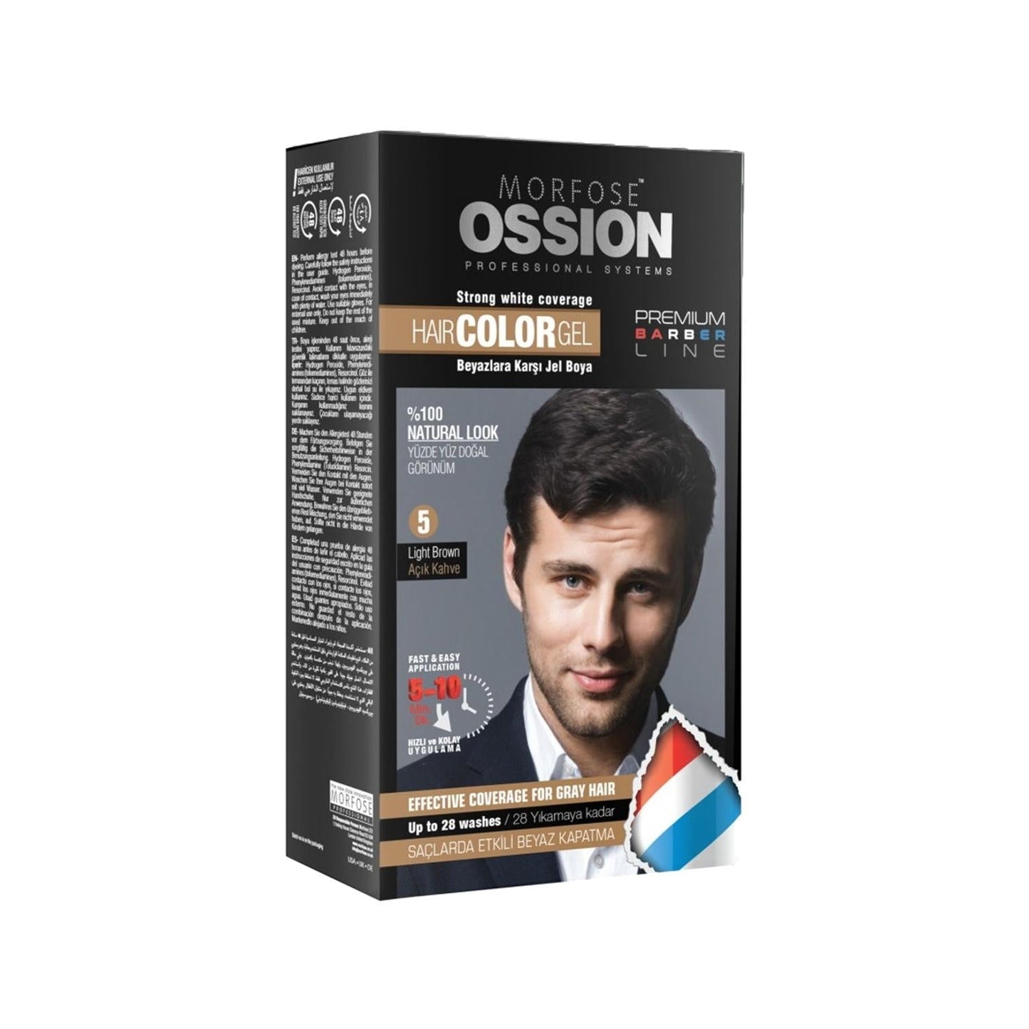 Morfose Ossion Men's Hair Dye Gel - Light Brown (No:5 Açık Kahve) 40ml