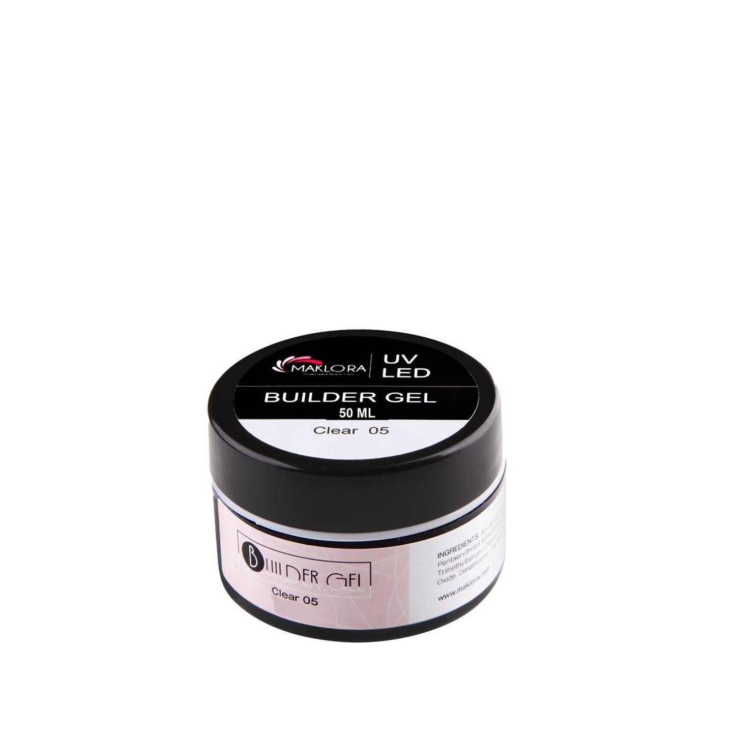 Maklora Clear Nail Builder Gel - 50ml Protez Tõrnak Jeli for Nail Enhancement and Art