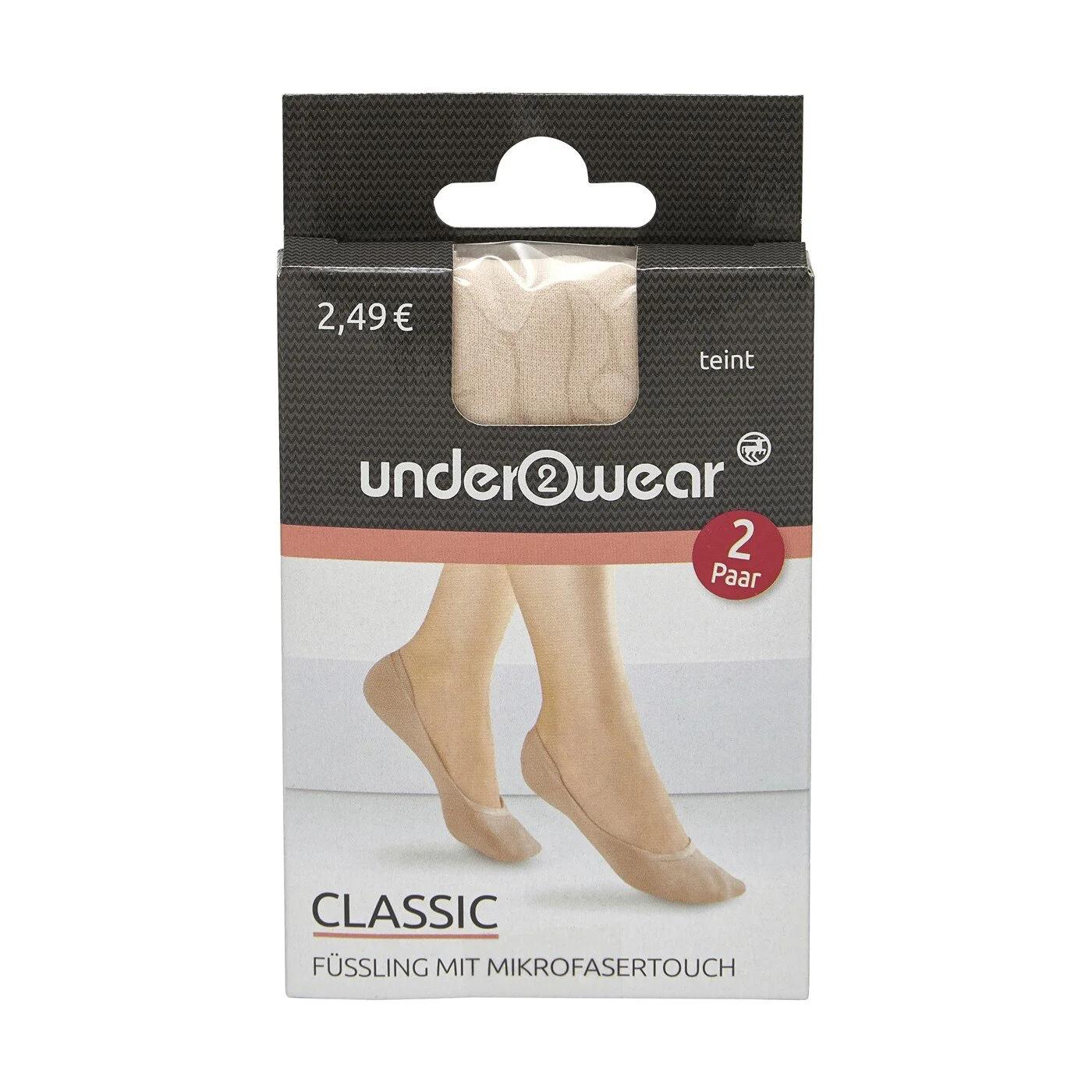 Underwear Microfiber 40 Denier No-Show Socks in Nude - 2 Pairs