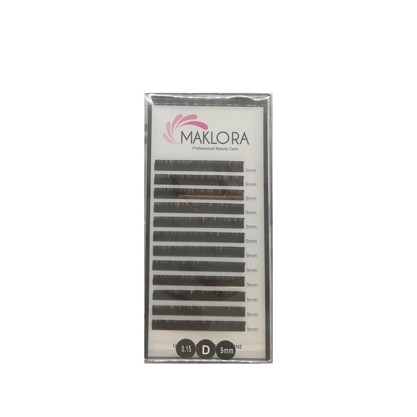 Maklora Silk Eyelash Extensions D Curl 0.15 Thickness 9mm Length - Enhance Your Natural Beauty