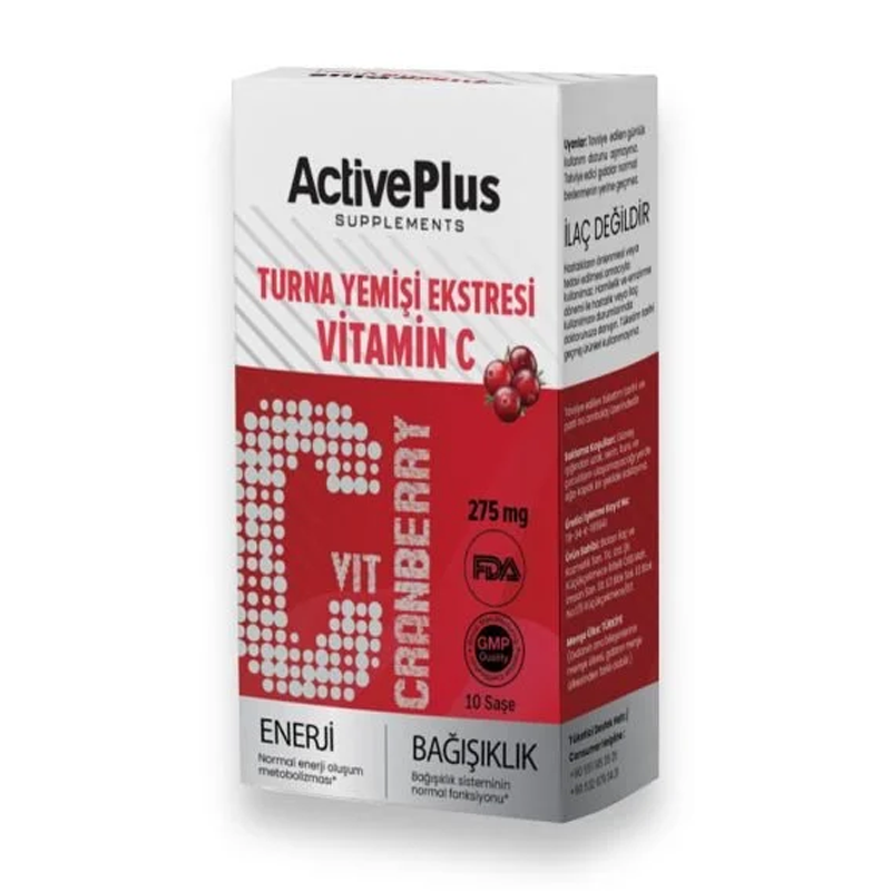 Active Plus Cranberry & Vitamin C Supplement 10 Sachets
