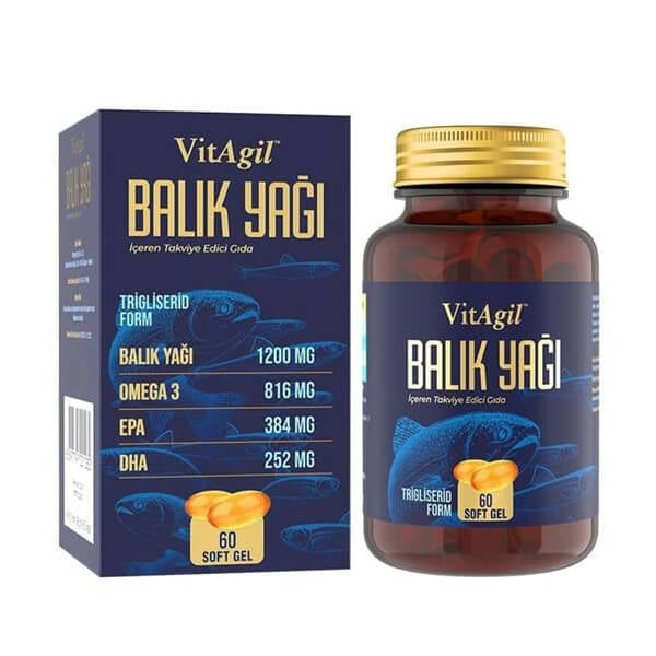 Allergo Vitagil Omega 3 1200 Fish Oil Softgels 60 Count