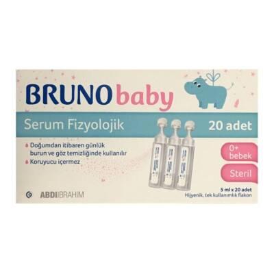 Bruno Baby Saline Solution for Nasal Care - Preservative-Free, 20 Single-Use Vials, Safe for Newborns